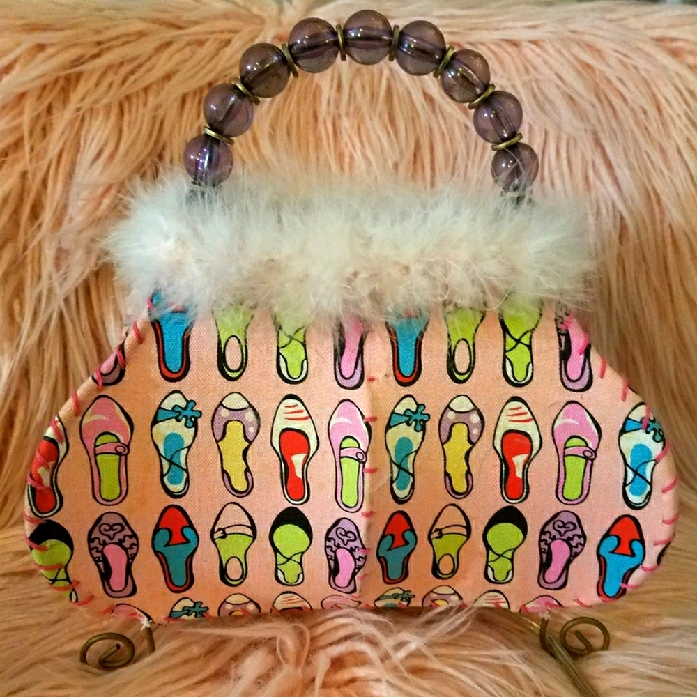 Pink Purse Shaped Accent Light Shoe Pattern Lamp